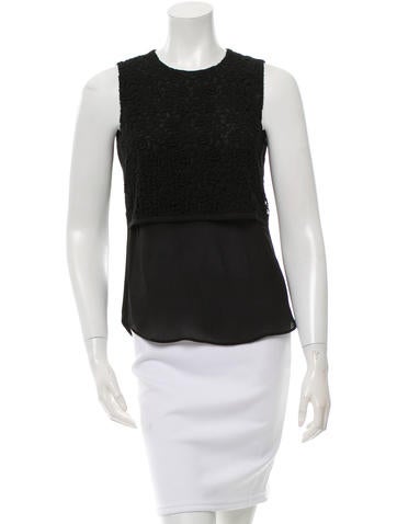 A.L.C. Lace-Accented Silk Top