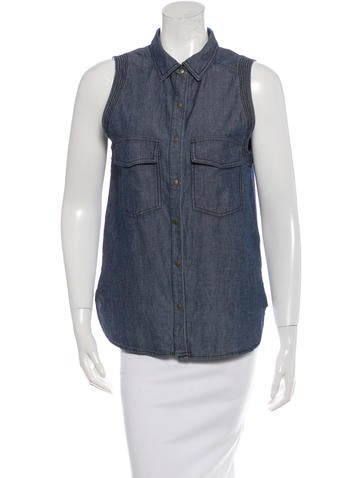 A.L.C. Chambray Sleeveless Top