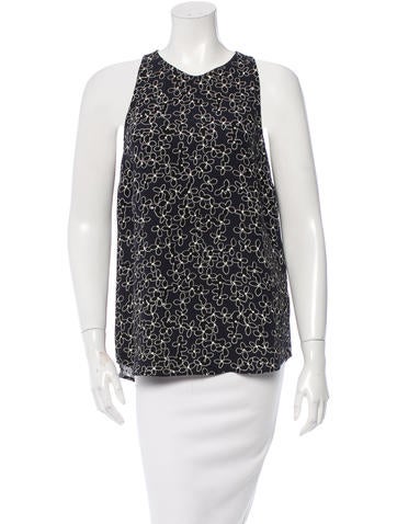 A.L.C. Silk Floral Print Top