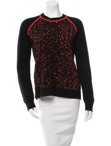 A.L.C. Leopard Crew Neck Sweater