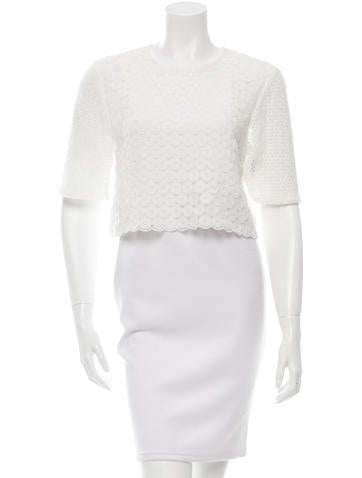 A.L.C. Embroidered Crop Top