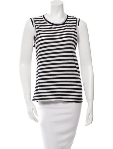 A.L.C. Striped Round-Neck Tank Top