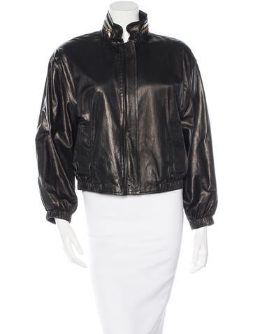 A.L.C. Leather Mock Collar Jacket