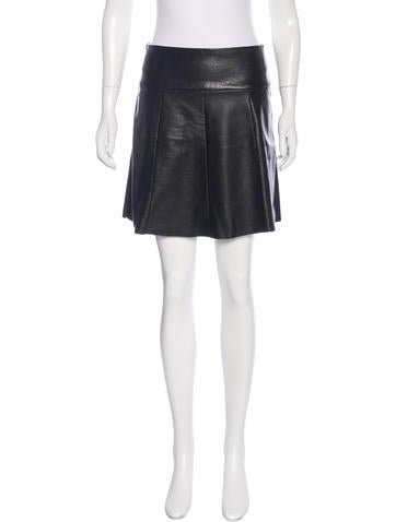 A.L.C. Leather A-Line Skirt