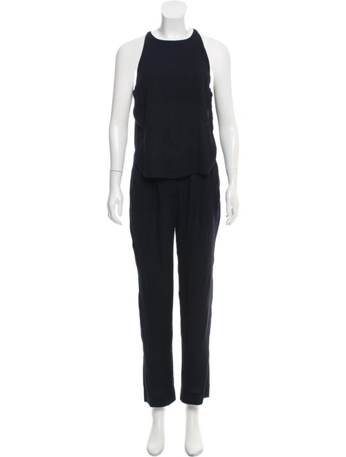 A.l.c. Short Sleeve Slit Back Jumpsuit Black