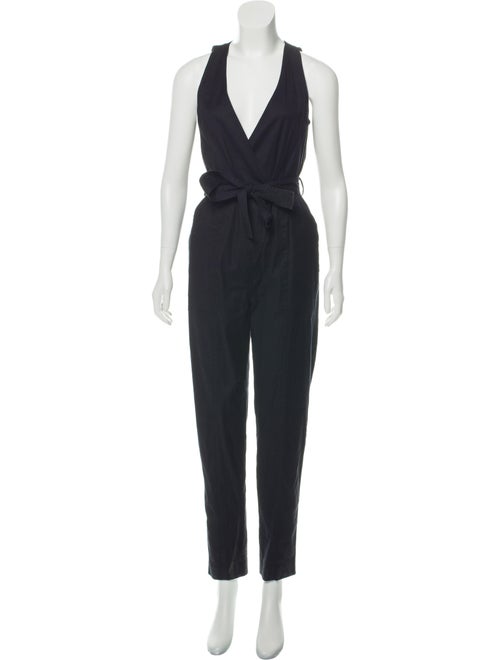 A.l.c. Everette Linen-Blend Jumpsuit Navy