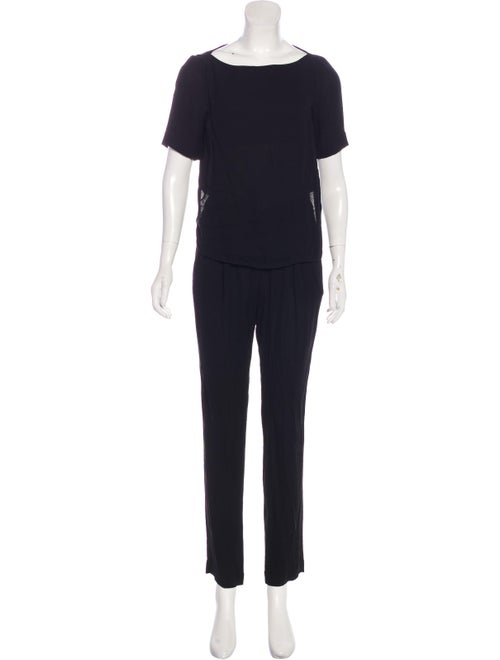 A.l.c. Solid Short Sleeve Jumpsuit Black
