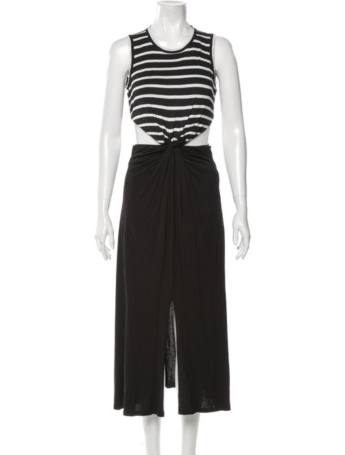 A.l.c. Striped Long Dress Black