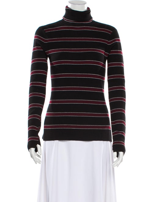 A.l.c. Striped Turtleneck Top Black