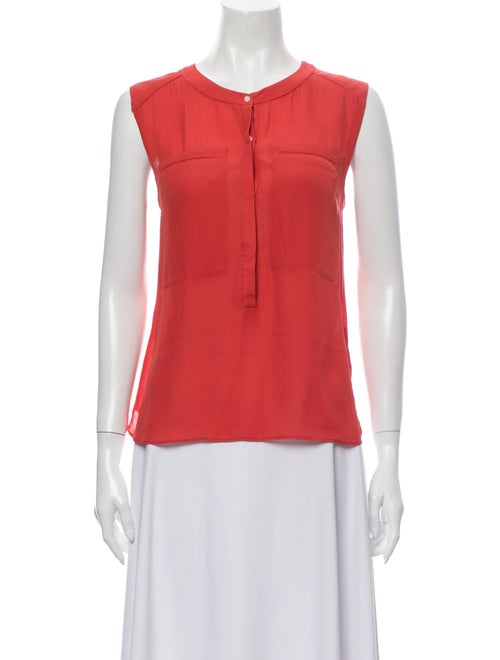 A.l.c. Silk Crew Neck Blouse Orange