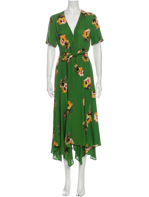 A.l.c. Silk Midi Length Dress Green