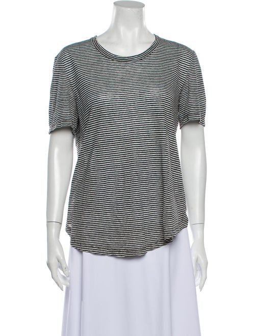 A.l.c. Linen Striped T-Shirt Black