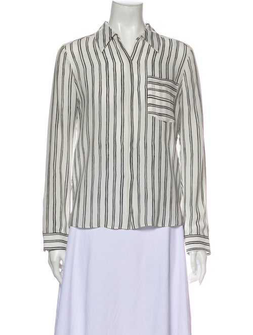 A.l.c. Silk Striped Button-Up Top White