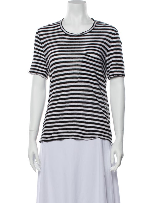 A.l.c. Linen Striped T-Shirt White