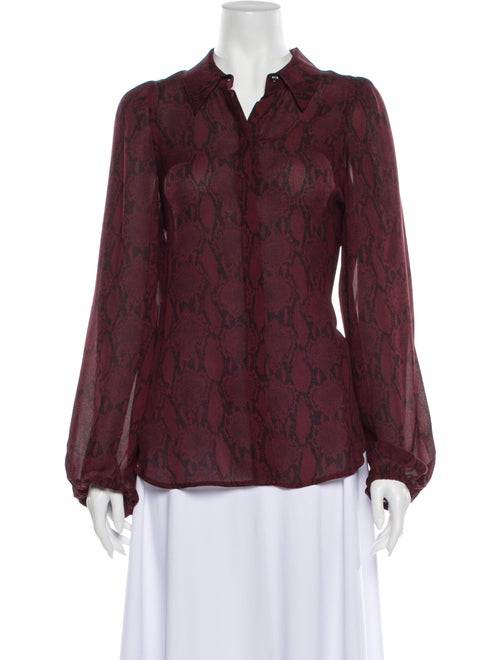 A.l.c. Silk Animal Print Blouse Red