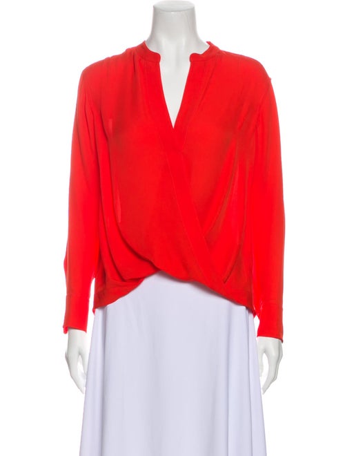 A.l.c. Silk V-Neck Blouse Red