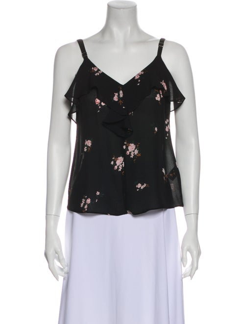 A.l.c. Silk Floral Print Blouse Black