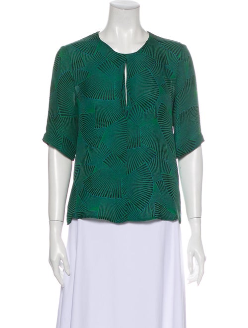 A.l.c. Silk Printed Blouse Green