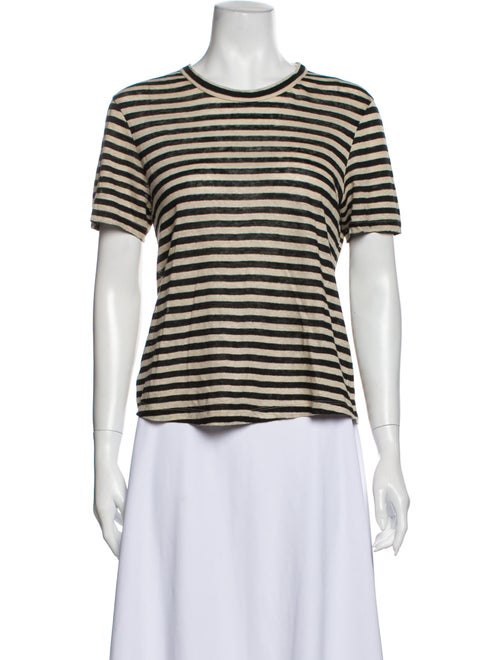 A.l.c. Linen Striped T-Shirt Black