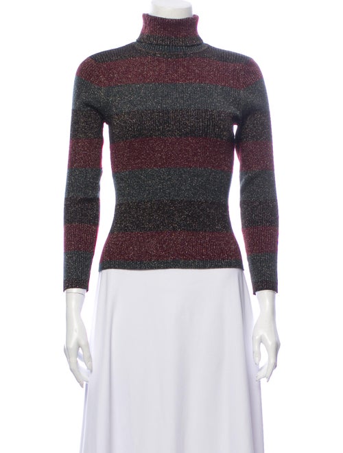 A.l.c. Striped Turtleneck Sweater Green