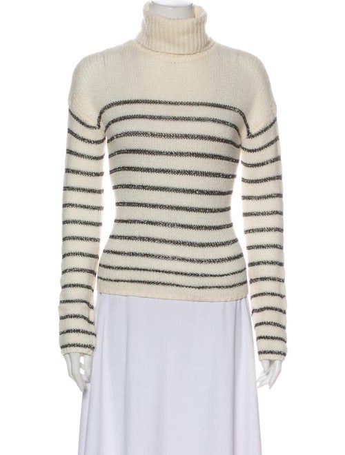A.l.c. Striped Turtleneck Sweater White