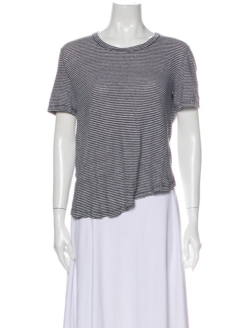 A.l.c. Linen Striped T-Shirt Black