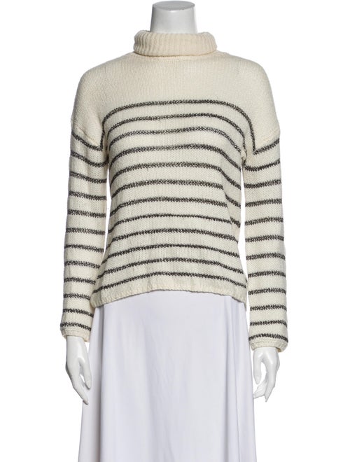A.l.c. Striped Turtleneck Sweater White