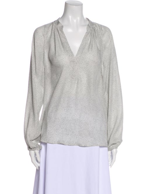 A.l.c. Silk Printed Blouse White