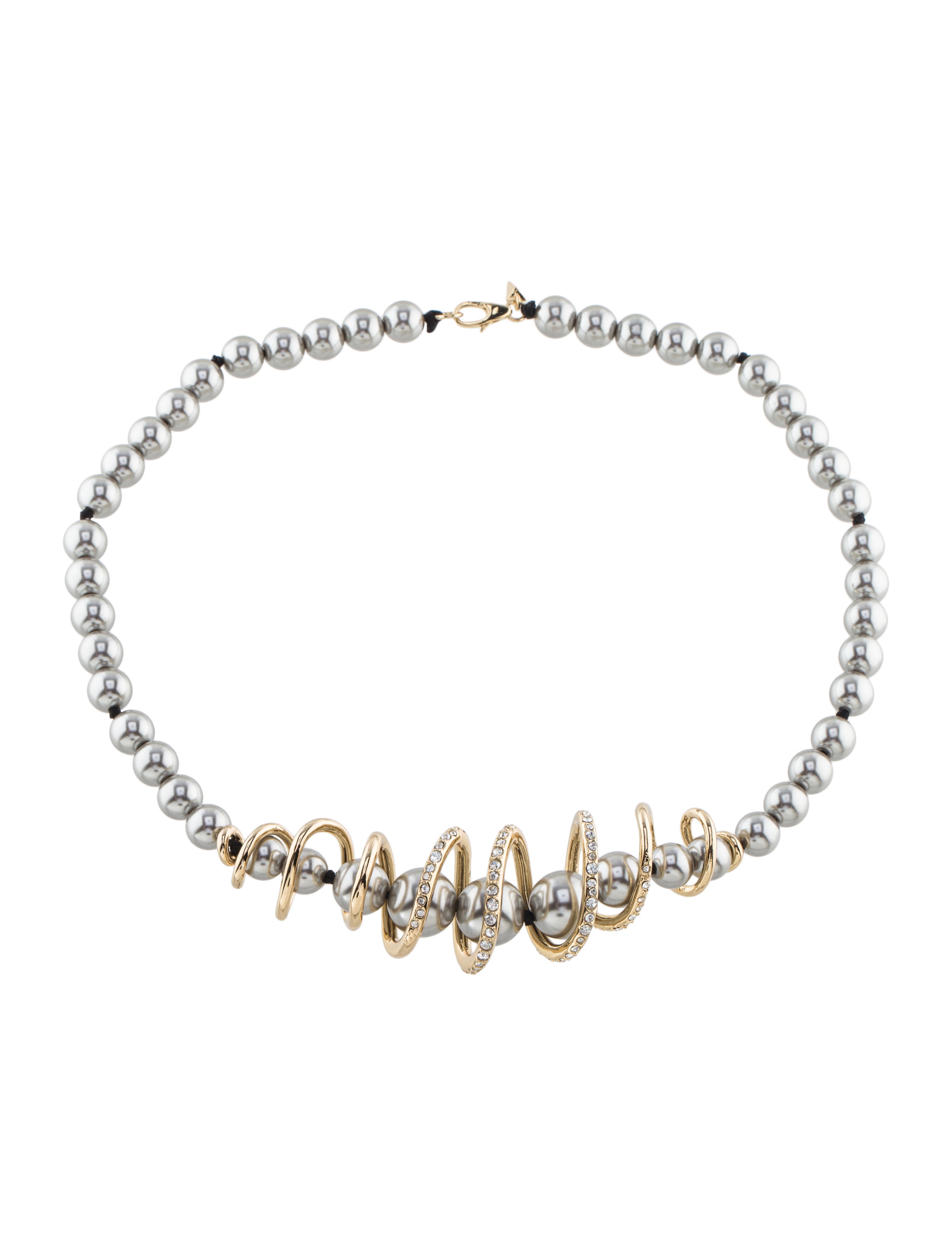 Alexis Bittar Faux Pearl & Crystal Strand Necklace Necklaces