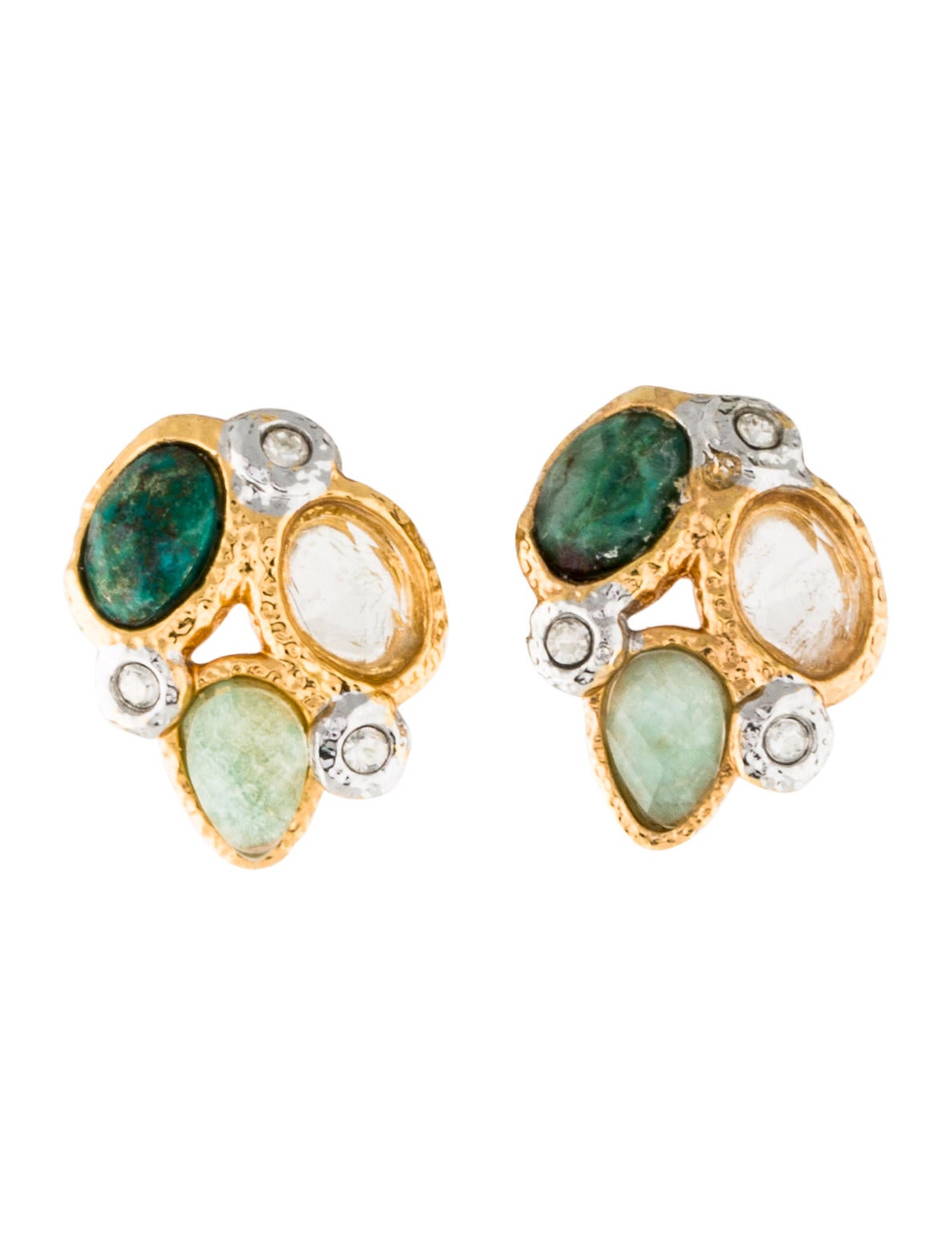 Alexis Bittar Mosaic Kiwi Cluster Stud Earrings