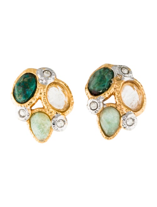 Alexis Bittar Mosaic Kiwi Cluster Stud Earrings
