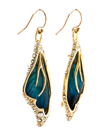 Alexis Bittar Lucite & Crystal Butterfly Wing Drop Earrings