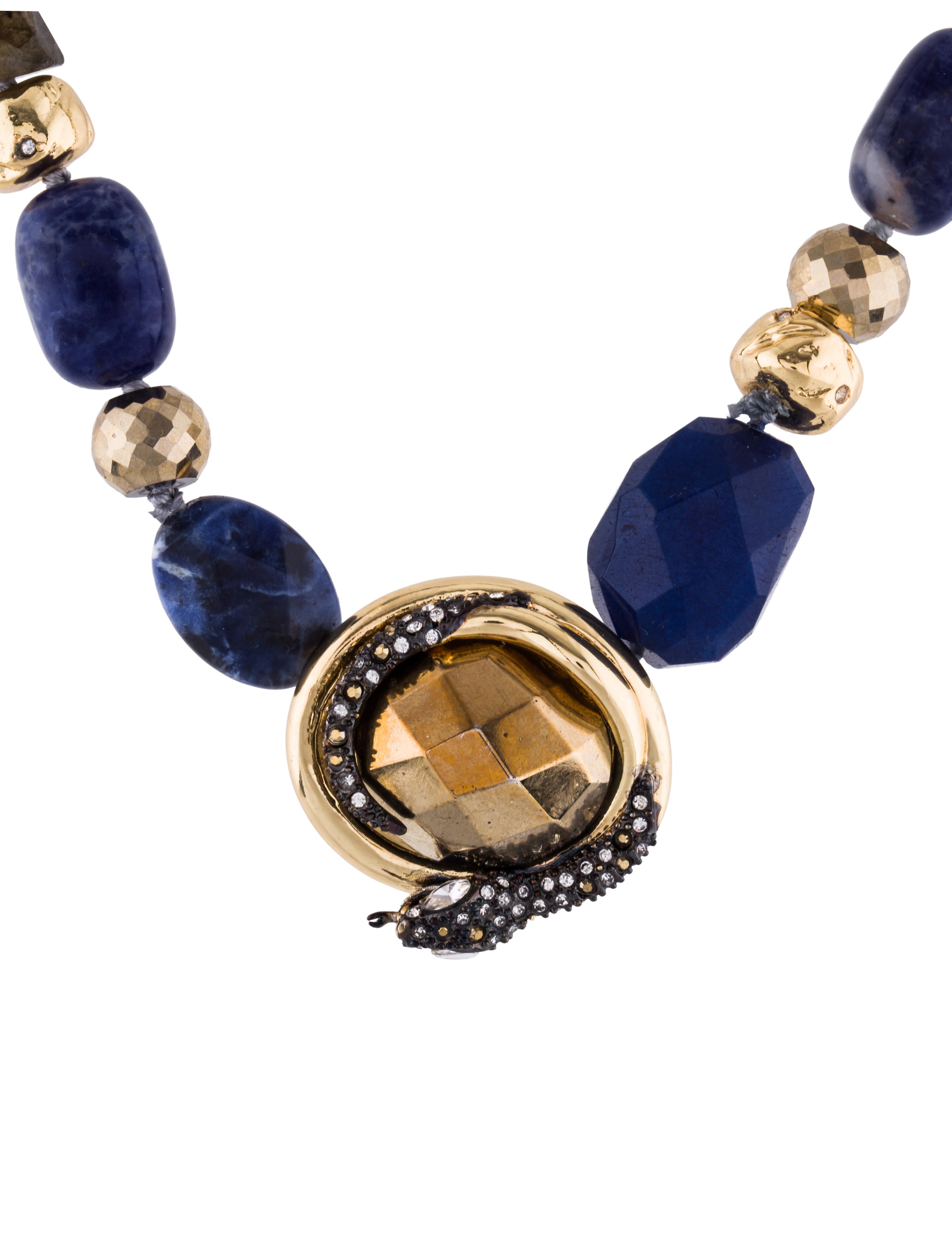 imperial noir sodalite, labradorite & crystal beaded necklace