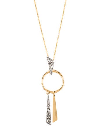 Alexis Bittar Crystal Circle Pendant Necklace
