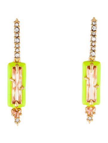 Alexis Bittar Enamel Framed Crystal Drop Earrings