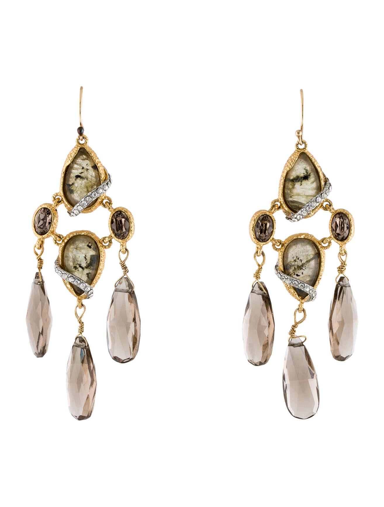 Earrings 14K Diamond Chandelier Earrings 14K White Gold Chandelier