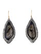 Alexis Bittar Gray Stone & Crystal Encrusted Drop Earrings