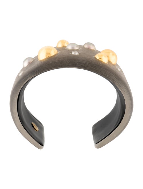 Alexis Bittar Faux Pearl & Lucite Studded Wide Cuff