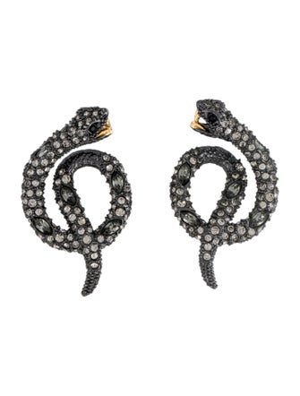 Alexis Bittar Crystal Coiled Snake Stud Earrings