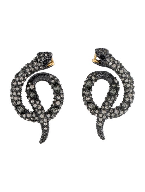 Alexis Bittar Crystal Coiled Snake Stud Earrings