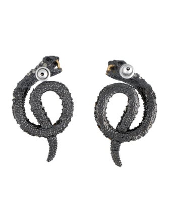 Alexis Bittar Crystal Coiled Snake Stud Earrings