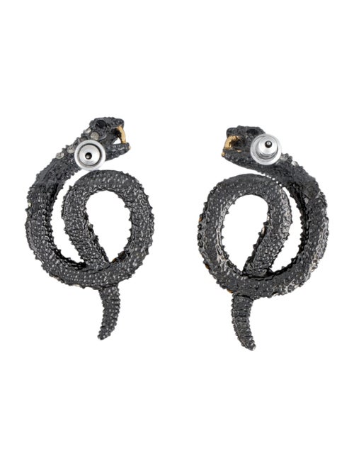 Alexis Bittar Crystal Coiled Snake Stud Earrings