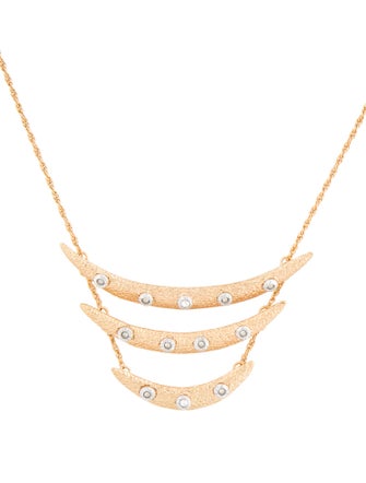 Alexis Bittar Crystal Crescent Pendant Necklace