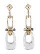 Alexis Bittar Faux Pearl & Lucite Hinged Link Drop Earrings