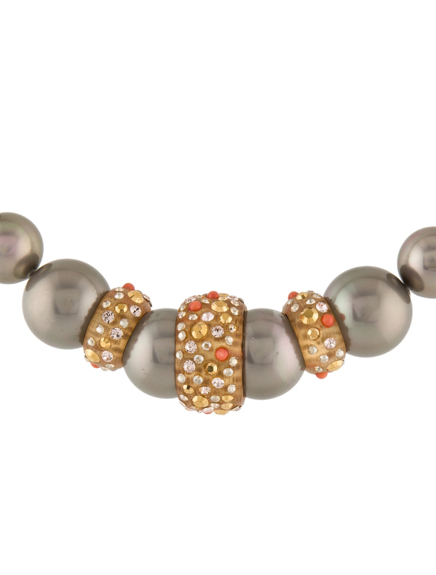 Alexis Bittar Faux Pearl, Crystal & Lucite Bead Necklace