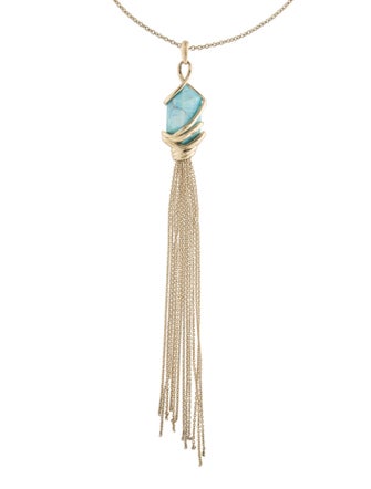 Alexis Bittar Orbiting Stone Tassel Pendant Necklace