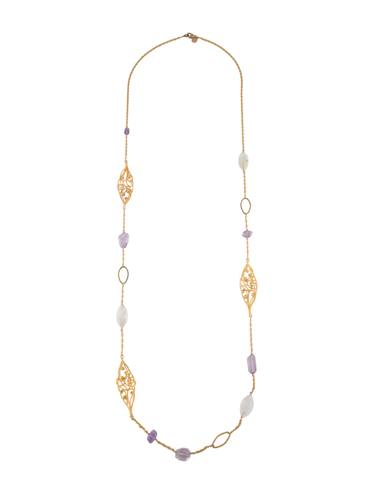 Alexis Bittar Crystal Mauritius Long Station Necklace