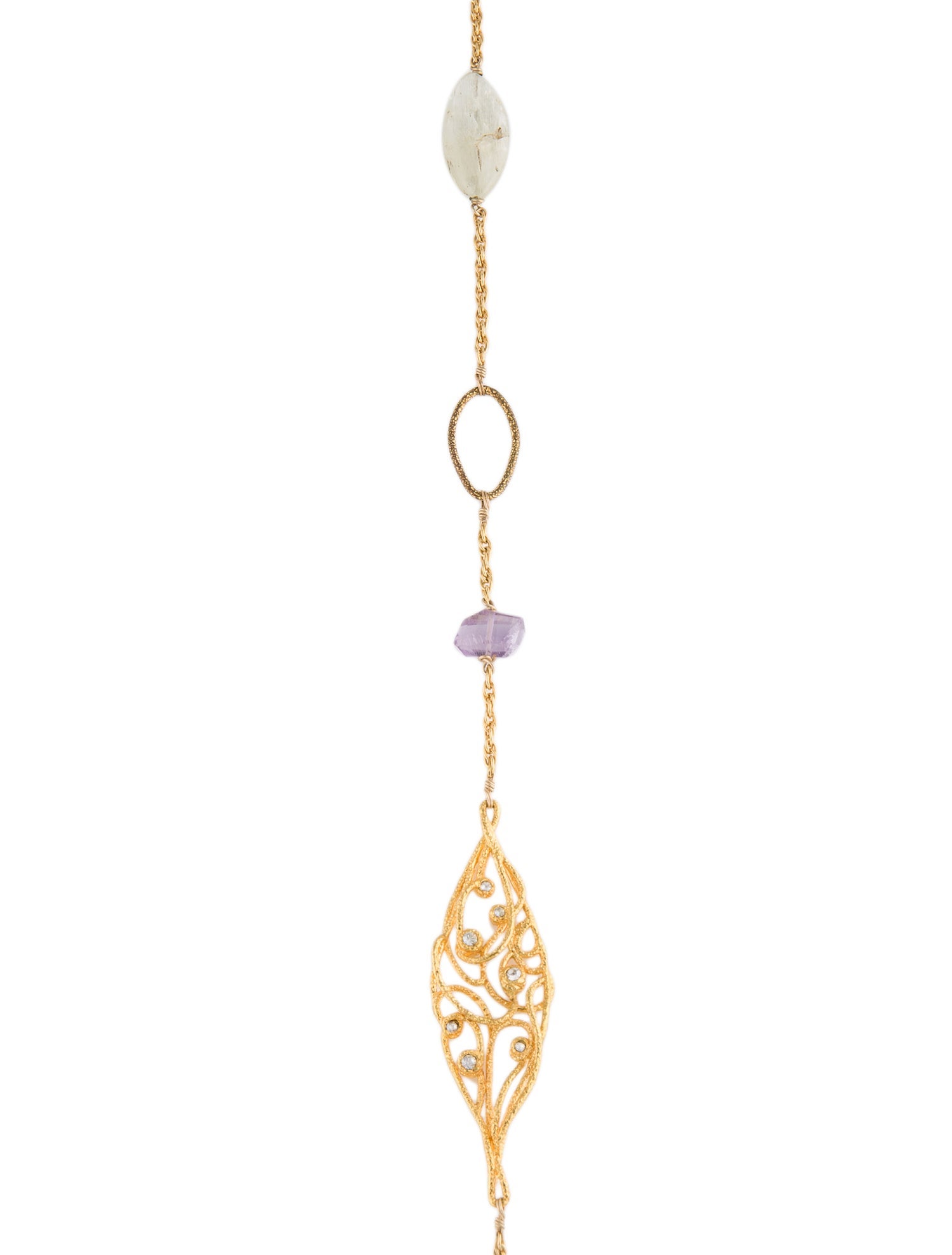 Alexis Bittar Crystal Mauritius Long Station Necklace