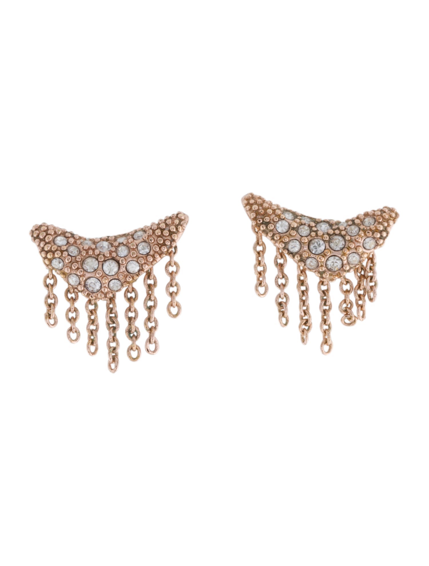 Alexis Bittar Crystal Encrusted Fringe Stud Earrings