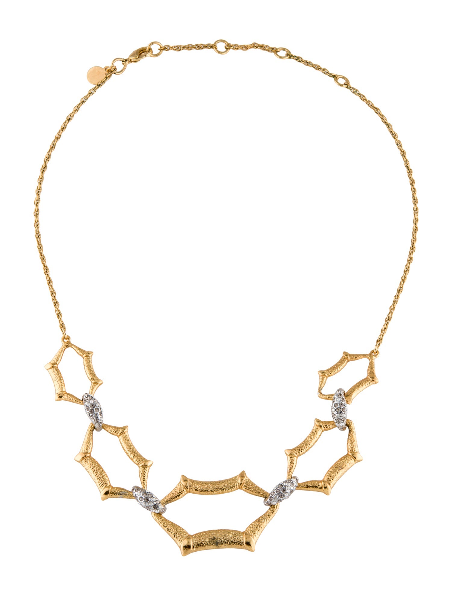 Alexis Bittar Crystal Bamboo Link Necklace